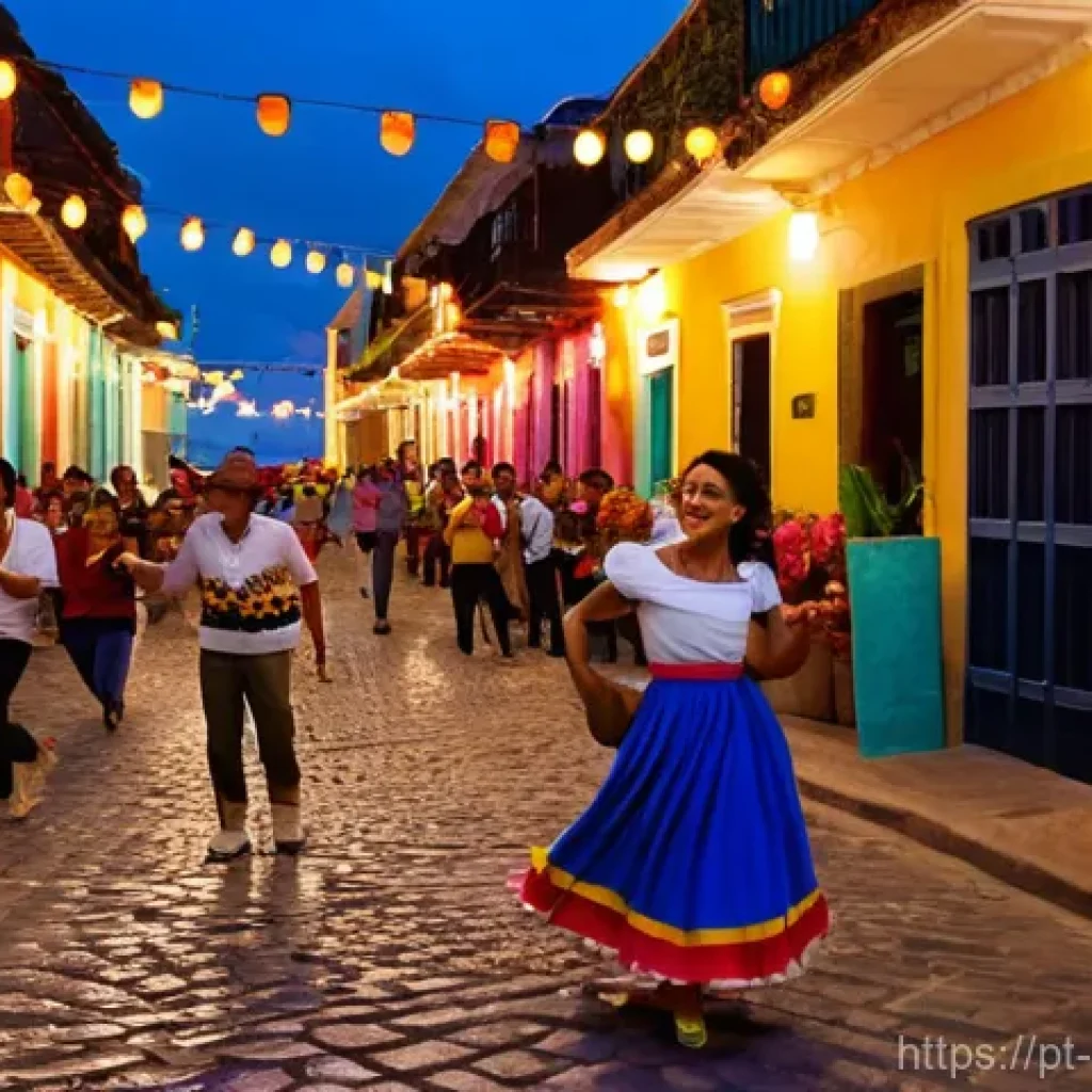 콜롬비아와 브라질 비교 - **Prompt for Colombian Nightlife in Cartagena:**
"A vibrant evening scene in Cartagena's Getsema...