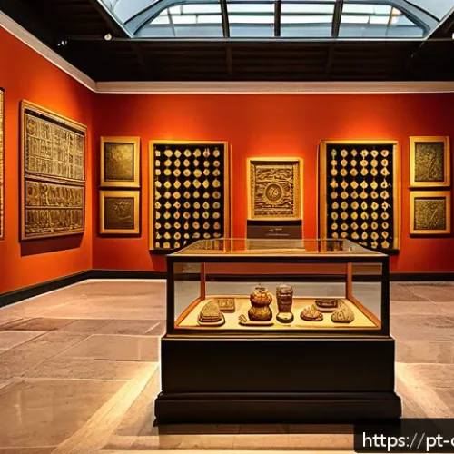 Home 30 콜롬비아 국립 박물관 탐방 - A detailed museum interior scene showcasing the National Museum of Colombia’s indigenous artifacts e...