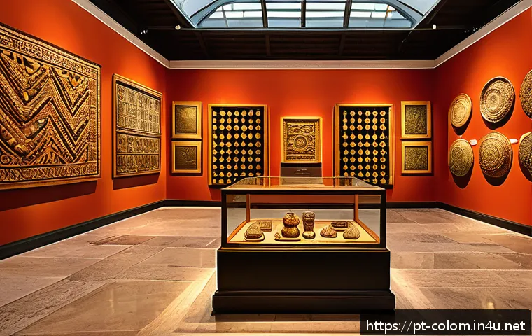 콜롬비아 국립 박물관 탐방 - A detailed museum interior scene showcasing the National Museum of Colombia&rsquo;s indigenous artifacts e...